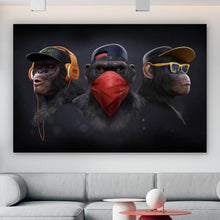 Lade das Bild in den Galerie-Viewer, Poster 3 weise Affen 3 wise monkeys Gangster Querformat
