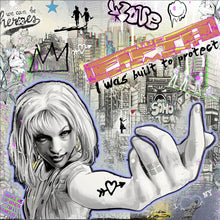 Lade das Bild in den Galerie-Viewer, Aluminiumbild 5th Element Pop Art Graffiti Quadrat