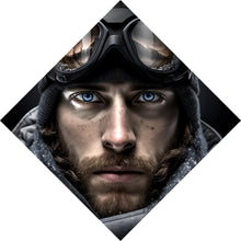 Lade das Bild in den Galerie-Viewer, Poster Abenteuerlicher Mann mit eisblauen Augen im Schnee Raute