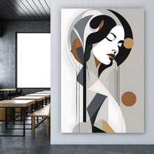 Lade das Bild in den Galerie-Viewer, Aluminiumbild gebürstet Abstrakt geformte Frau Modern Hochformat