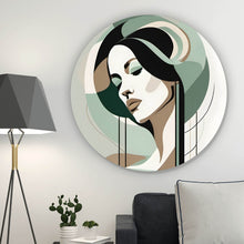 Lade das Bild in den Galerie-Viewer, Aluminiumbild gebürstet Abstrakt geformte Frau No.2 Kreis
