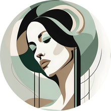 Lade das Bild in den Galerie-Viewer, Aluminiumbild gebürstet Abstrakt geformte Frau No.2 Kreis