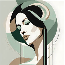 Lade das Bild in den Galerie-Viewer, Leinwandbild Abstrakt geformte Frau No.2 Quadrat