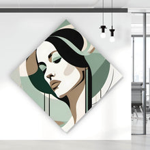 Lade das Bild in den Galerie-Viewer, Leinwandbild Abstrakt geformte Frau No.2 Raute