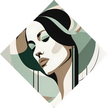 Lade das Bild in den Galerie-Viewer, Leinwandbild Abstrakt geformte Frau No.2 Raute