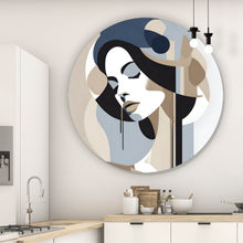 Lade das Bild in den Galerie-Viewer, Aluminiumbild Abstrakte elegante Frau Modern Kreis