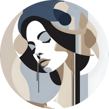 Lade das Bild in den Galerie-Viewer, Aluminiumbild gebürstet Abstrakte elegante Frau Modern Kreis