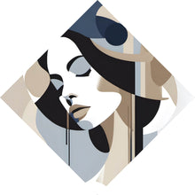 Lade das Bild in den Galerie-Viewer, Acrylglasbild Abstrakte elegante Frau Modern Raute