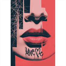 Lade das Bild in den Galerie-Viewer, Poster Abstrakte Kunst mit Lippen und Schriftzug Hochformat