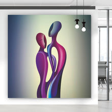 Lade das Bild in den Galerie-Viewer, Leinwandbild Abstrakte Liebesfiguren Quadrat