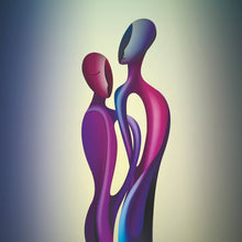 Lade das Bild in den Galerie-Viewer, Aluminiumbild Abstrakte Liebesfiguren Quadrat