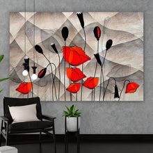 Lade das Bild in den Galerie-Viewer, Poster Abstrakte Mohnblumen Querformat