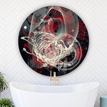 Lade das Bild in den Galerie-Viewer, Aluminiumbild gebürstet Abstrakte texturierte Collage Kreis