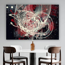 Lade das Bild in den Galerie-Viewer, Aluminiumbild gebürstet Abstrakte texturierte Collage Querformat