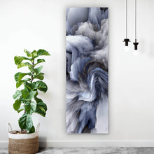 Lade das Bild in den Galerie-Viewer, Acrylglasbild Abstrakter Marmor Blau Panorama Hoch