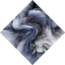 Lade das Bild in den Galerie-Viewer, Aluminiumbild gebürstet Abstrakter Marmor Blau Raute