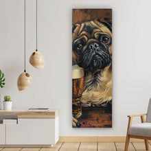 Lade das Bild in den Galerie-Viewer, Poster Abstrakter Mops mit Bierglas Panorama Hoch