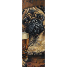 Lade das Bild in den Galerie-Viewer, Acrylglasbild Abstrakter Mops mit Bierglas Panorama Hoch