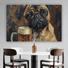 Lade das Bild in den Galerie-Viewer, Poster Abstrakter Mops mit Bierglas Querformat
