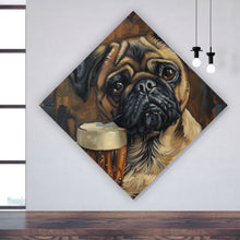Lade das Bild in den Galerie-Viewer, Aluminiumbild Abstrakter Mops mit Bierglas Raute