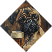 Lade das Bild in den Galerie-Viewer, Aluminiumbild Abstrakter Mops mit Bierglas Raute