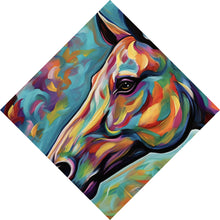Lade das Bild in den Galerie-Viewer, Acrylglasbild Abstraktes buntes Pferdeportrait Raute