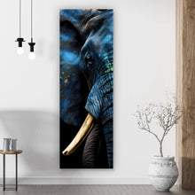 Lade das Bild in den Galerie-Viewer, Acrylglasbild Abstraktes farbenfrohes Elefantenportrait Panorama Hoch
