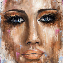 Lade das Bild in den Galerie-Viewer, Acrylglasbild Abstraktes Frauengesicht No.2 Quadrat
