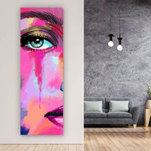 Lade das Bild in den Galerie-Viewer, Aluminiumbild Abstraktes Frauengesicht Panorama Hoch