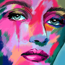 Lade das Bild in den Galerie-Viewer, Leinwandbild Abstraktes Frauengesicht Quadrat