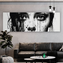 Lade das Bild in den Galerie-Viewer, Aluminiumbild gebürstet Abstraktes Frauenporträt Panorama