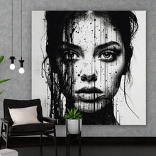 Lade das Bild in den Galerie-Viewer, Aluminiumbild Abstraktes Frauenporträt Quadrat