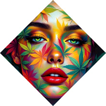 Lade das Bild in den Galerie-Viewer, Poster Abstraktes Gesicht mit Blättermotiven Raute