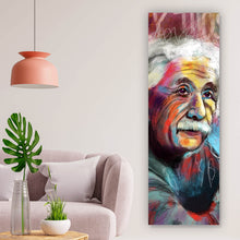 Lade das Bild in den Galerie-Viewer, Aluminiumbild gebürstet Abstraktes Portrait Albert Einstein Panorama Hoch