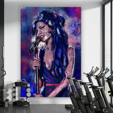 Lade das Bild in den Galerie-Viewer, Aluminiumbild Abstraktes Portrait Amy Winehouse Hochformat