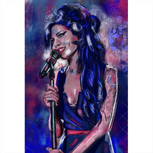 Lade das Bild in den Galerie-Viewer, Acrylglasbild Abstraktes Portrait Amy Winehouse Hochformat