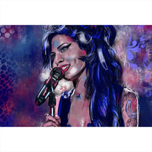 Lade das Bild in den Galerie-Viewer, Acrylglasbild Abstraktes Portrait Amy Winehouse Querformat