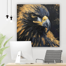 Lade das Bild in den Galerie-Viewer, Spannrahmenbild Abstraktes Portrait eines Raubvogels Quadrat