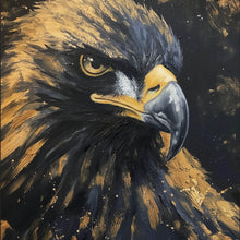 Lade das Bild in den Galerie-Viewer, Aluminiumbild Abstraktes Portrait eines Raubvogels Quadrat