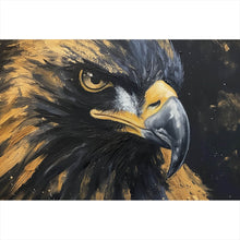 Lade das Bild in den Galerie-Viewer, Leinwandbild Abstraktes Portrait eines Raubvogels Querformat