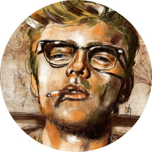 Lade das Bild in den Galerie-Viewer, Aluminiumbild gebürstet Abstraktes Portrait James Dean Kreis