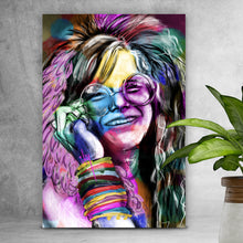 Lade das Bild in den Galerie-Viewer, Spannrahmenbild Abstraktes Portrait Janis Joplin Hochformat