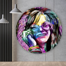 Lade das Bild in den Galerie-Viewer, Aluminiumbild Abstraktes Portrait Janis Joplin Kreis