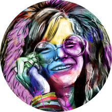 Lade das Bild in den Galerie-Viewer, Aluminiumbild Abstraktes Portrait Janis Joplin Kreis
