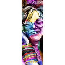 Lade das Bild in den Galerie-Viewer, Aluminiumbild gebürstet Abstraktes Portrait Janis Joplin Panorama Hoch