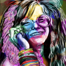 Lade das Bild in den Galerie-Viewer, Spannrahmenbild Abstraktes Portrait Janis Joplin Quadrat