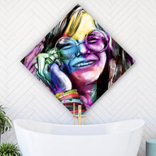 Lade das Bild in den Galerie-Viewer, Spannrahmenbild Abstraktes Portrait Janis Joplin Raute