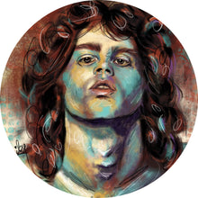 Lade das Bild in den Galerie-Viewer, Aluminiumbild gebürstet Abstraktes Portrait Jim Morrison Kreis