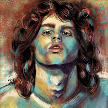 Lade das Bild in den Galerie-Viewer, Aluminiumbild Abstraktes Portrait Jim Morrison Quadrat