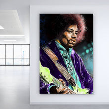 Lade das Bild in den Galerie-Viewer, Spannrahmenbild Abstraktes Portrait Jimi Hendrix Hochformat
